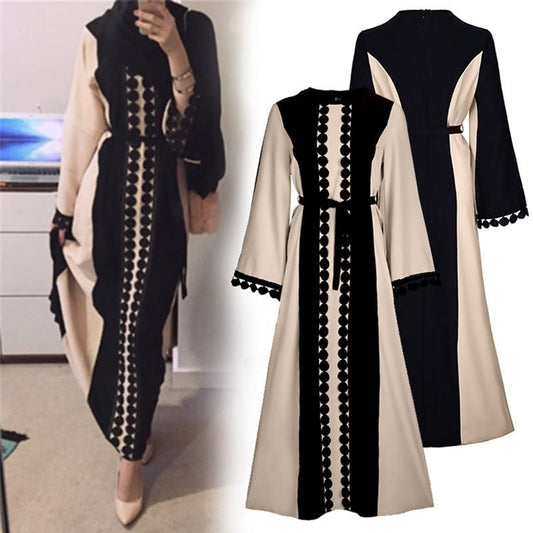 Stunning Middle Eastern Lace Patchwork Abaya Sunshine