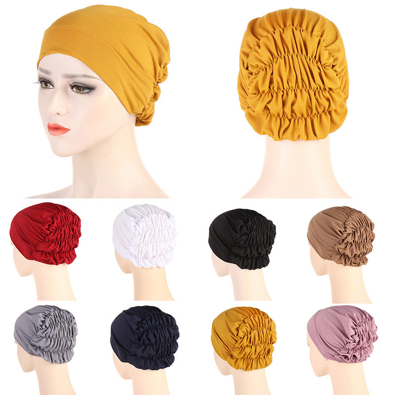 Muslim New Head Multicolor Back Elastic Hat Polyester