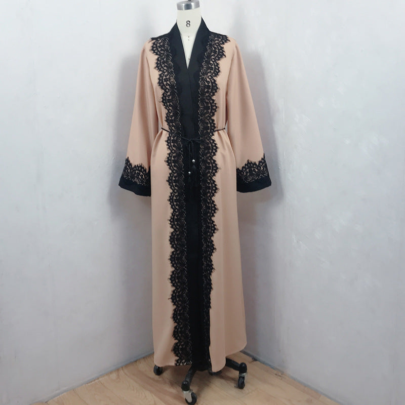 Muslim Women's Lace Dress Cardigan Robe